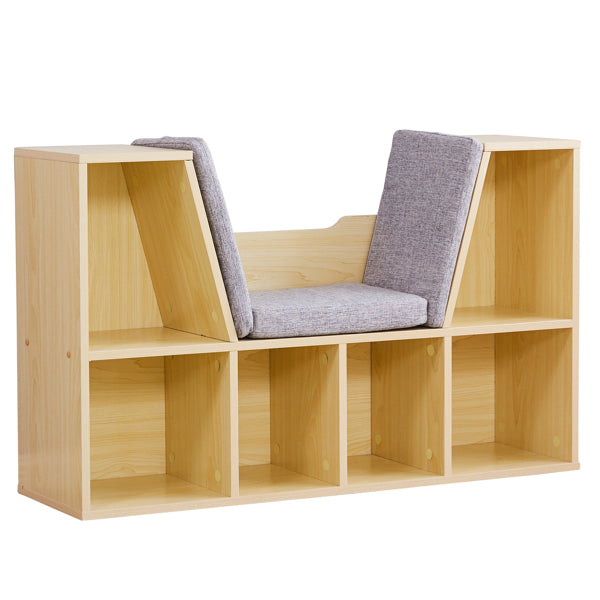 6-Cube Multi-Functional Bookcase in White/Natural