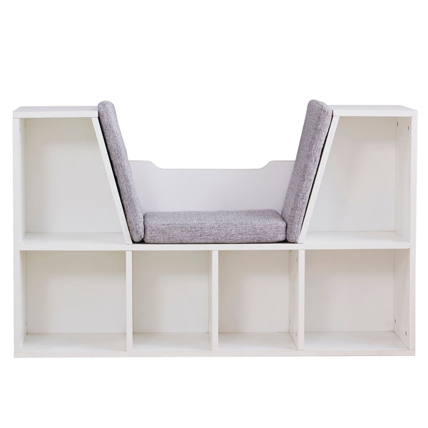 6-Cube Multi-Functional Bookcase in White/Natural