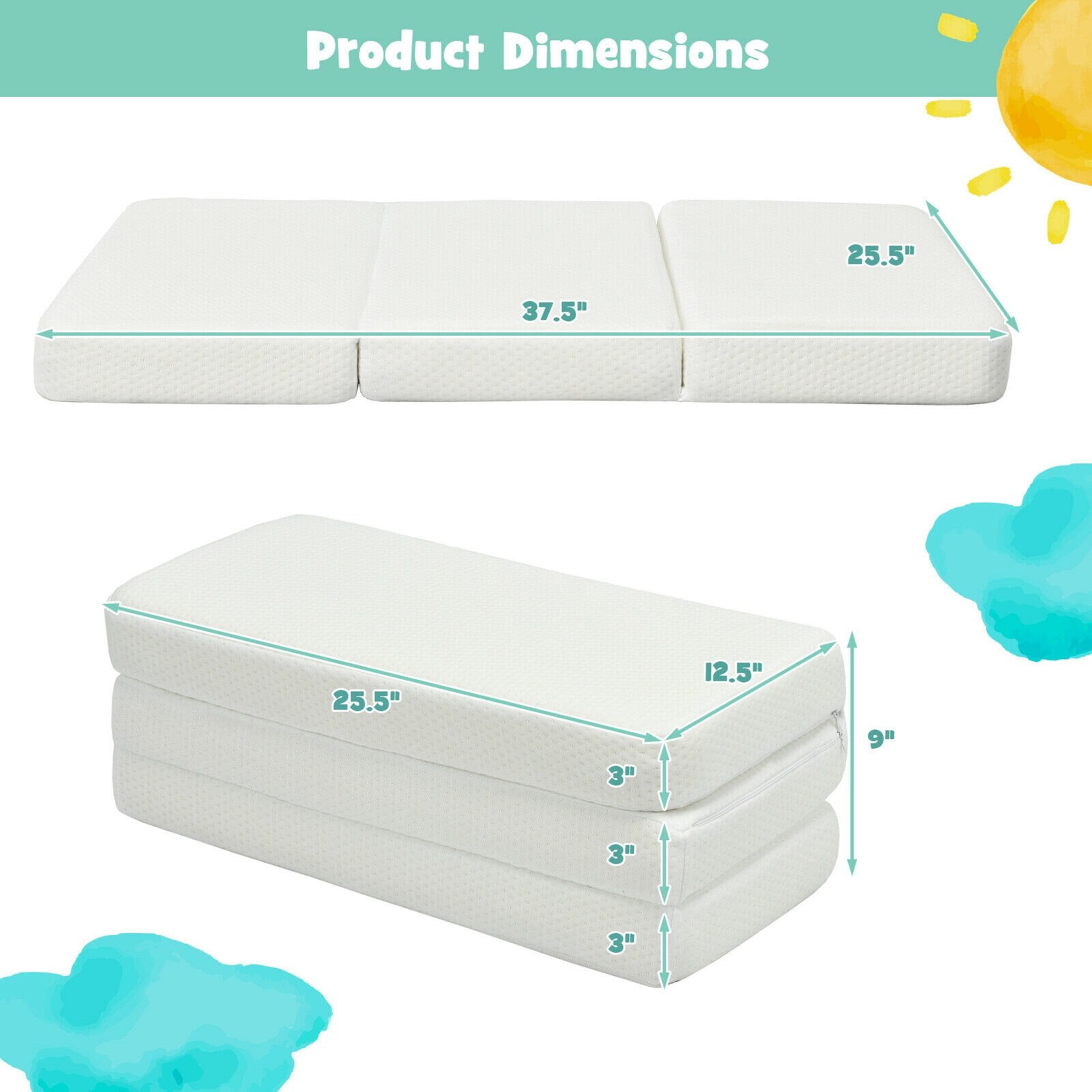 Tri-Fold Baby Mattress