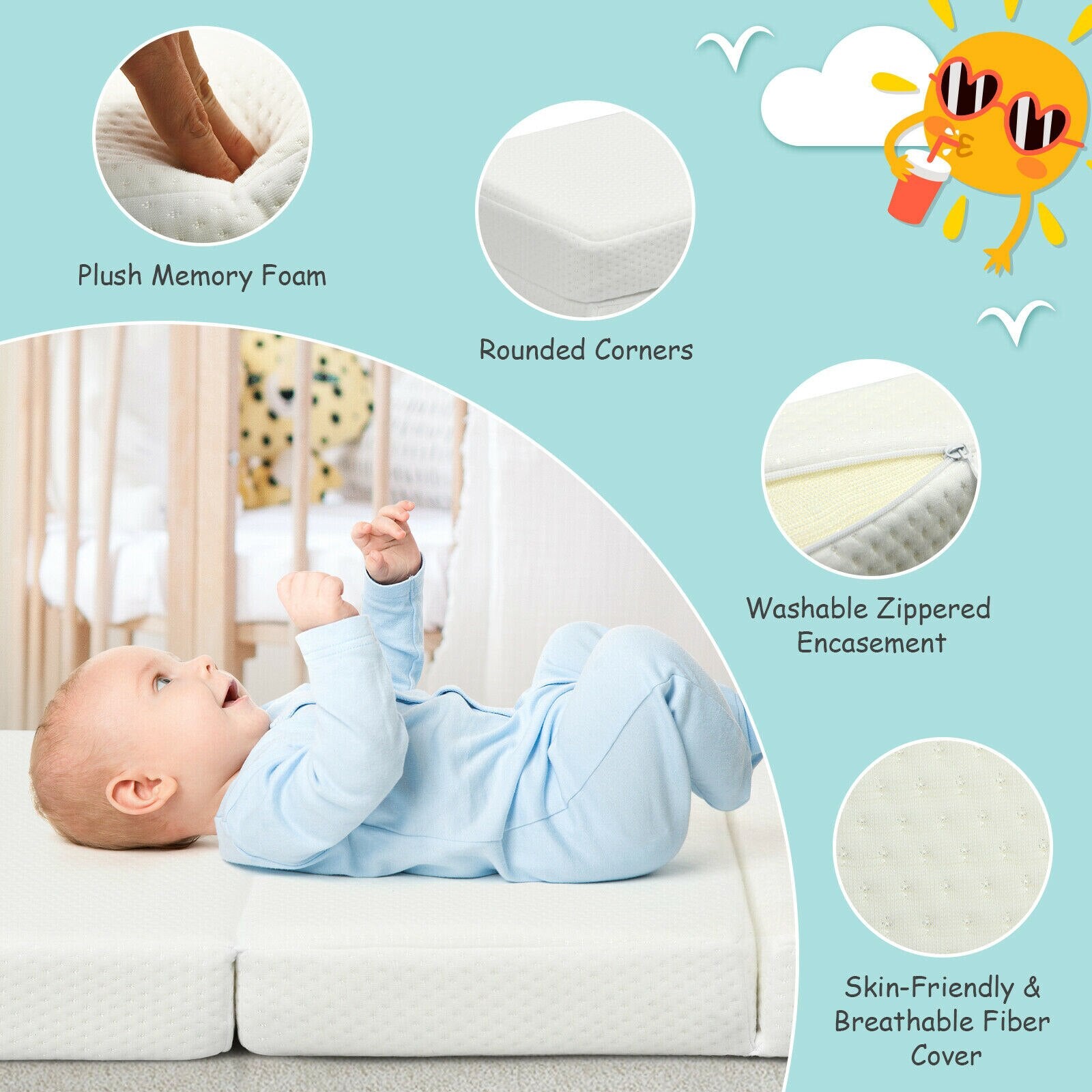 Tri-Fold Baby Mattress