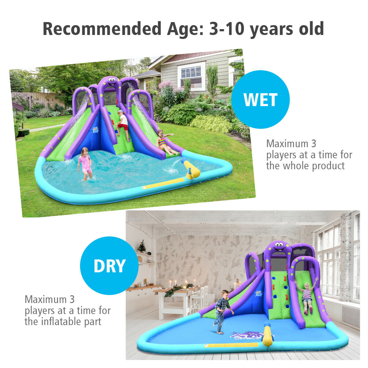 Inflatable Water Slide Park With or Without Blower