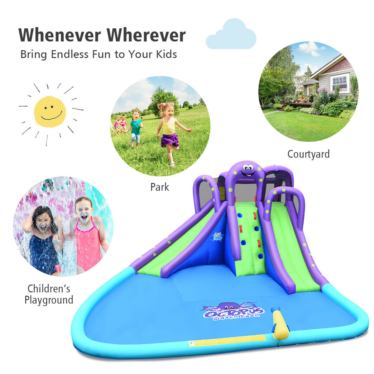 Inflatable Water Slide Park With or Without Blower