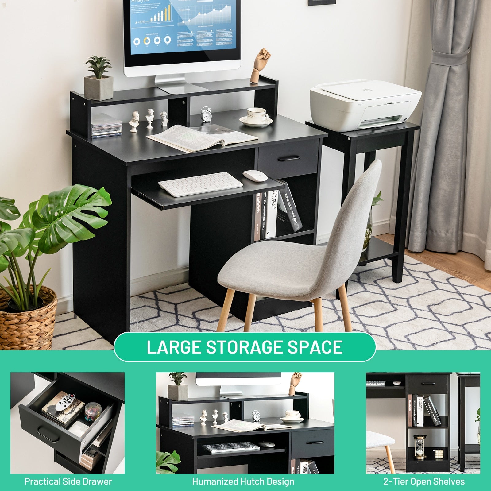 Computer Desk with Drawer