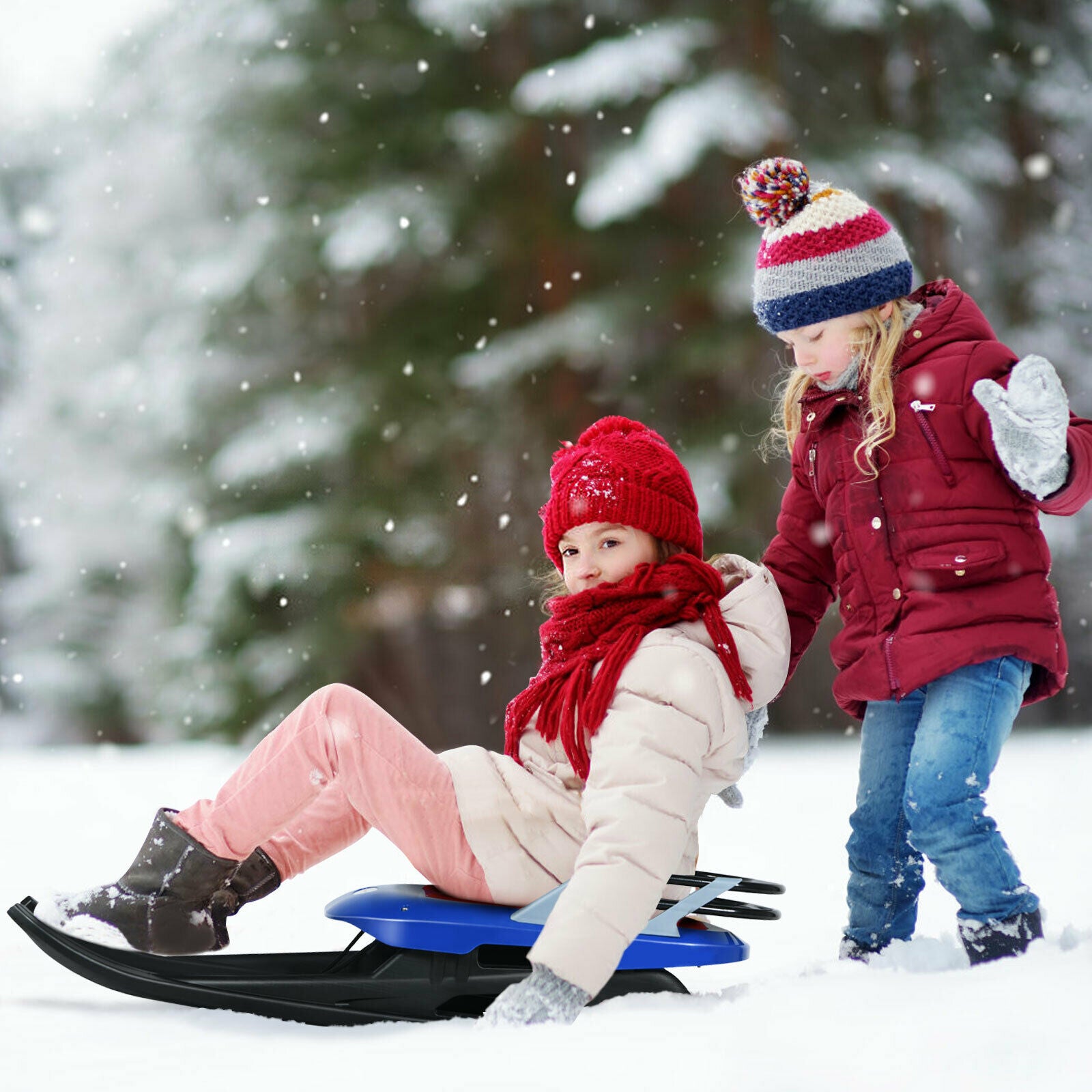 Folding Kids Metal Snow Sled