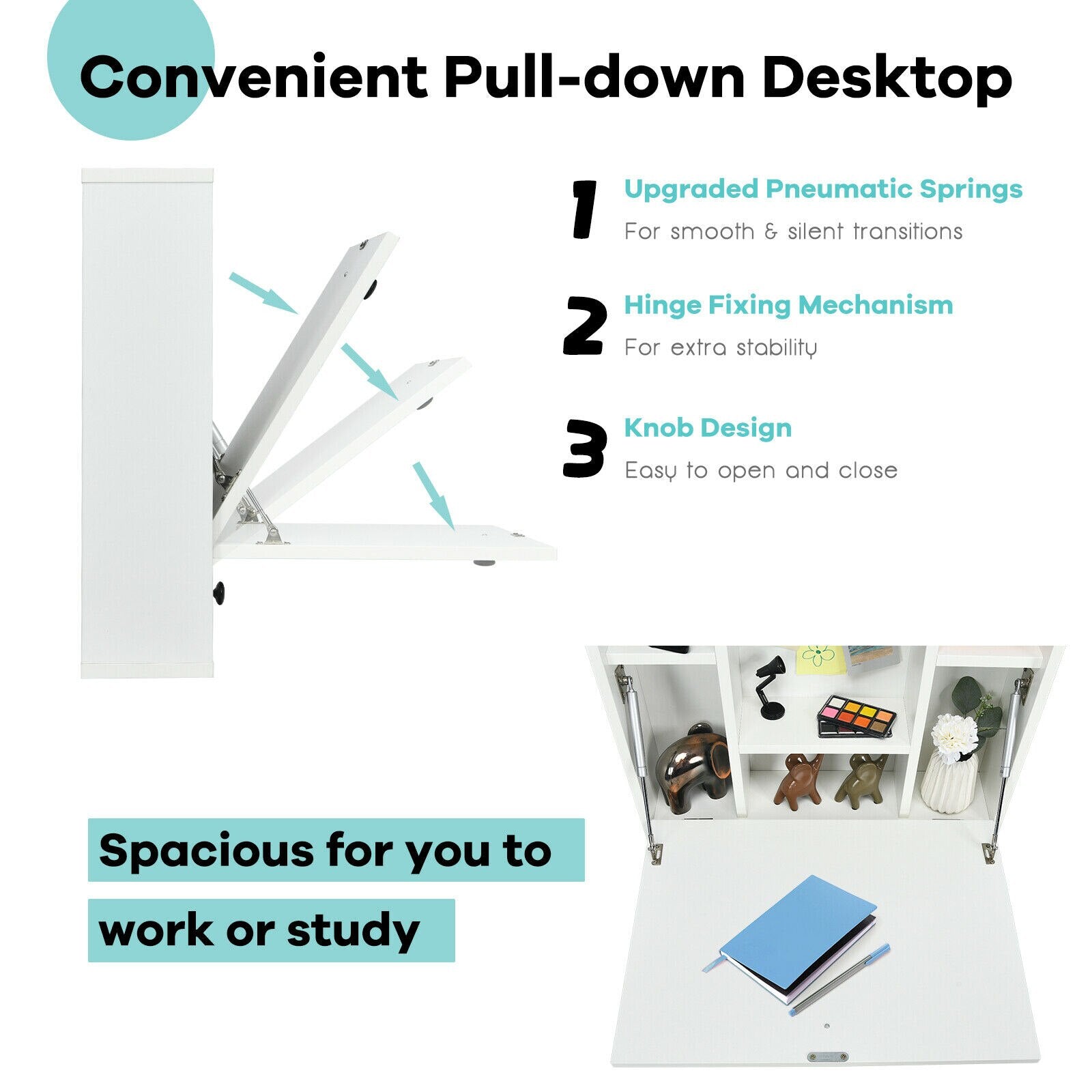 Wall-Mount Floating Laptop Desk