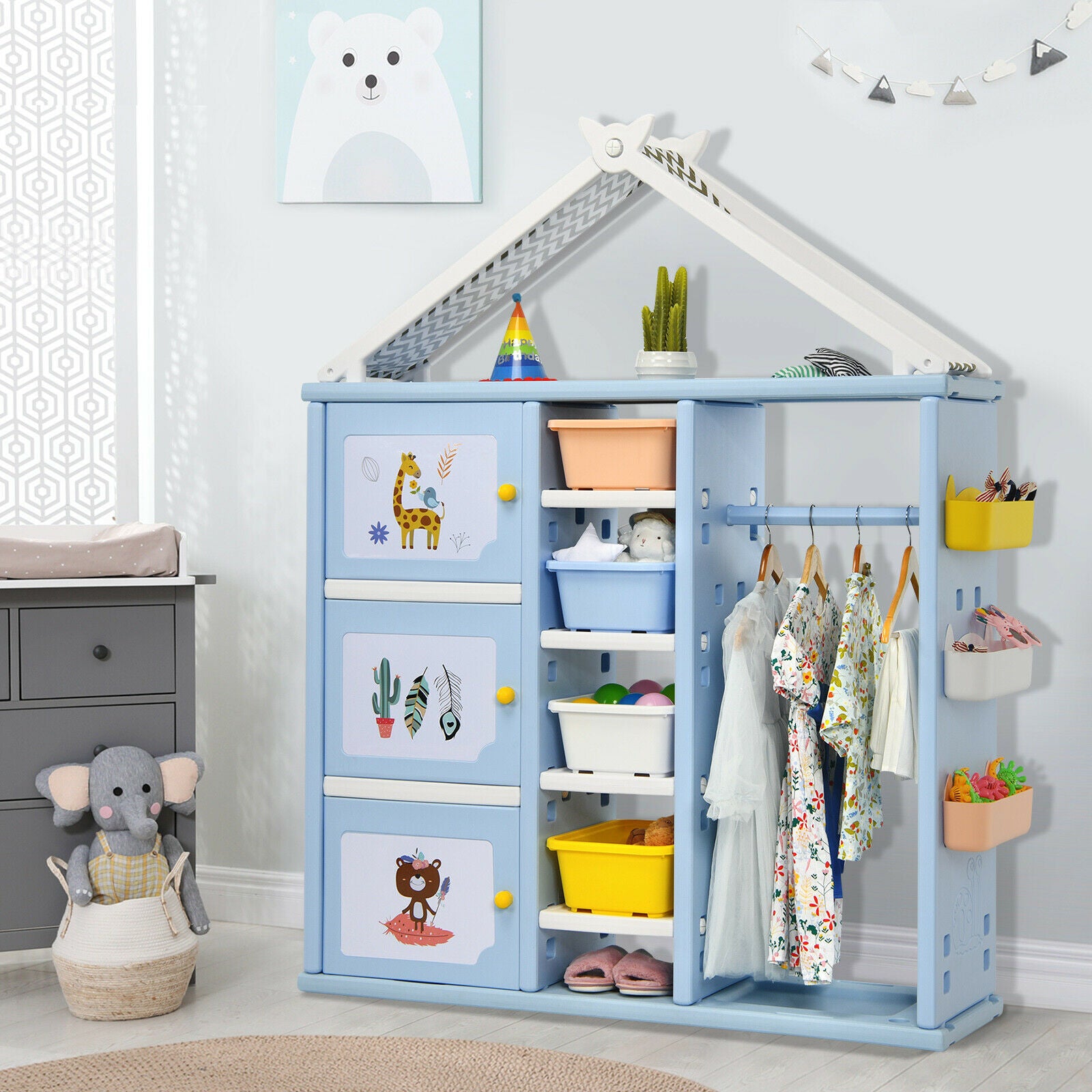 Multifunctional Kids Wardrobe in Blue