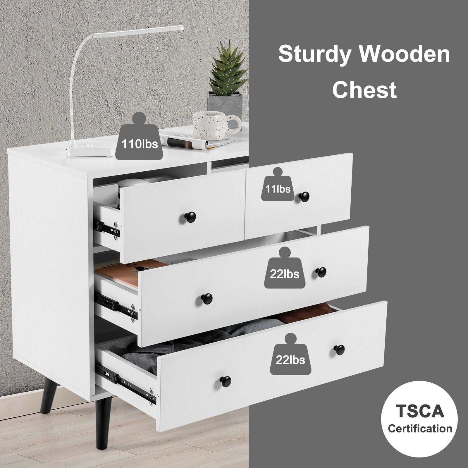 4-Drawer Modern Dresser