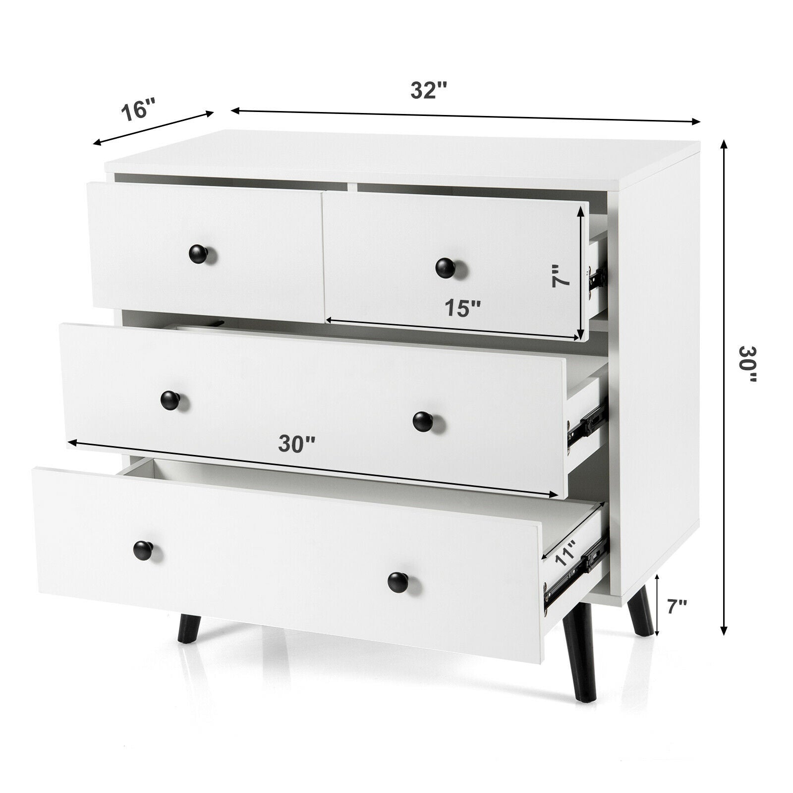 4-Drawer Modern Dresser