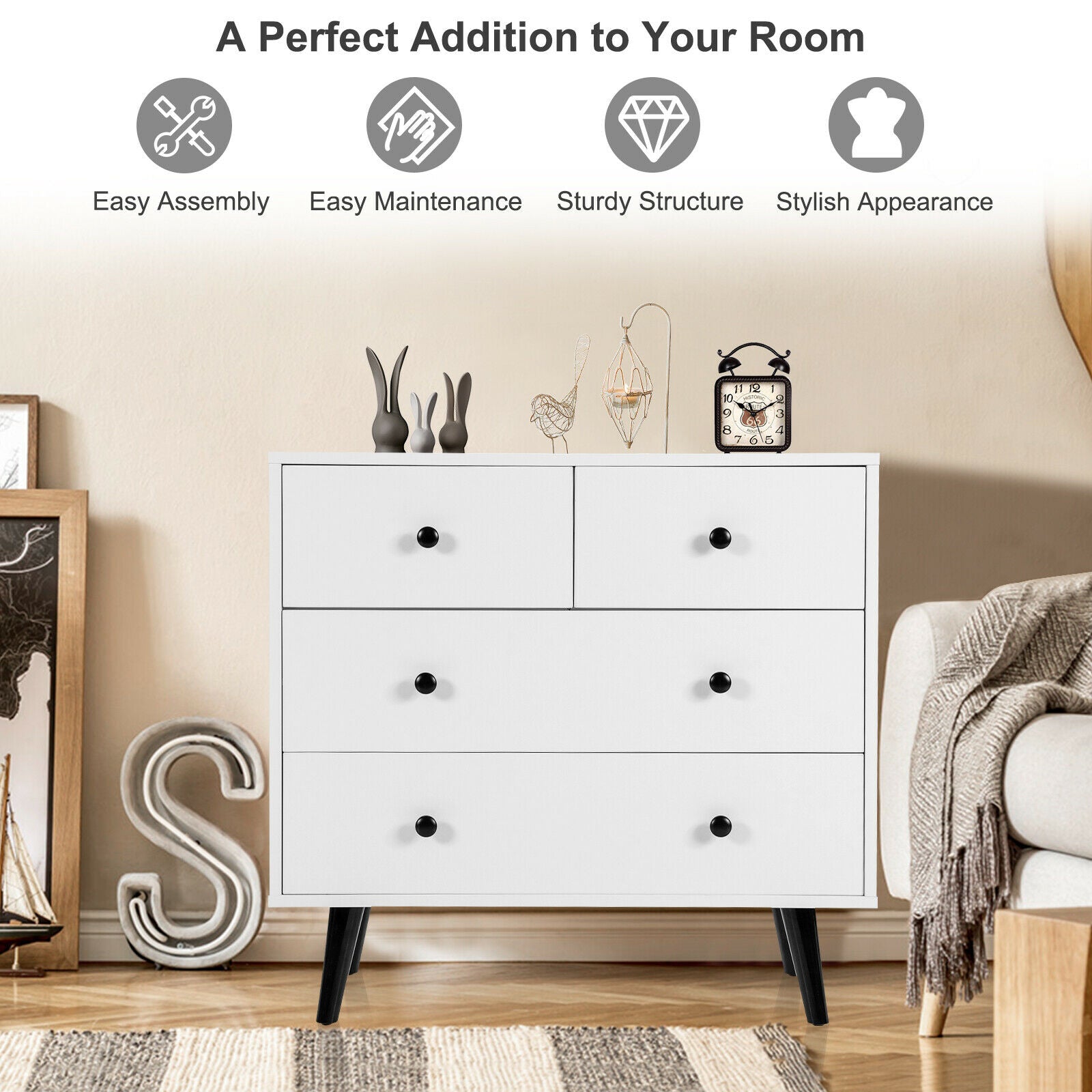 4-Drawer Modern Dresser