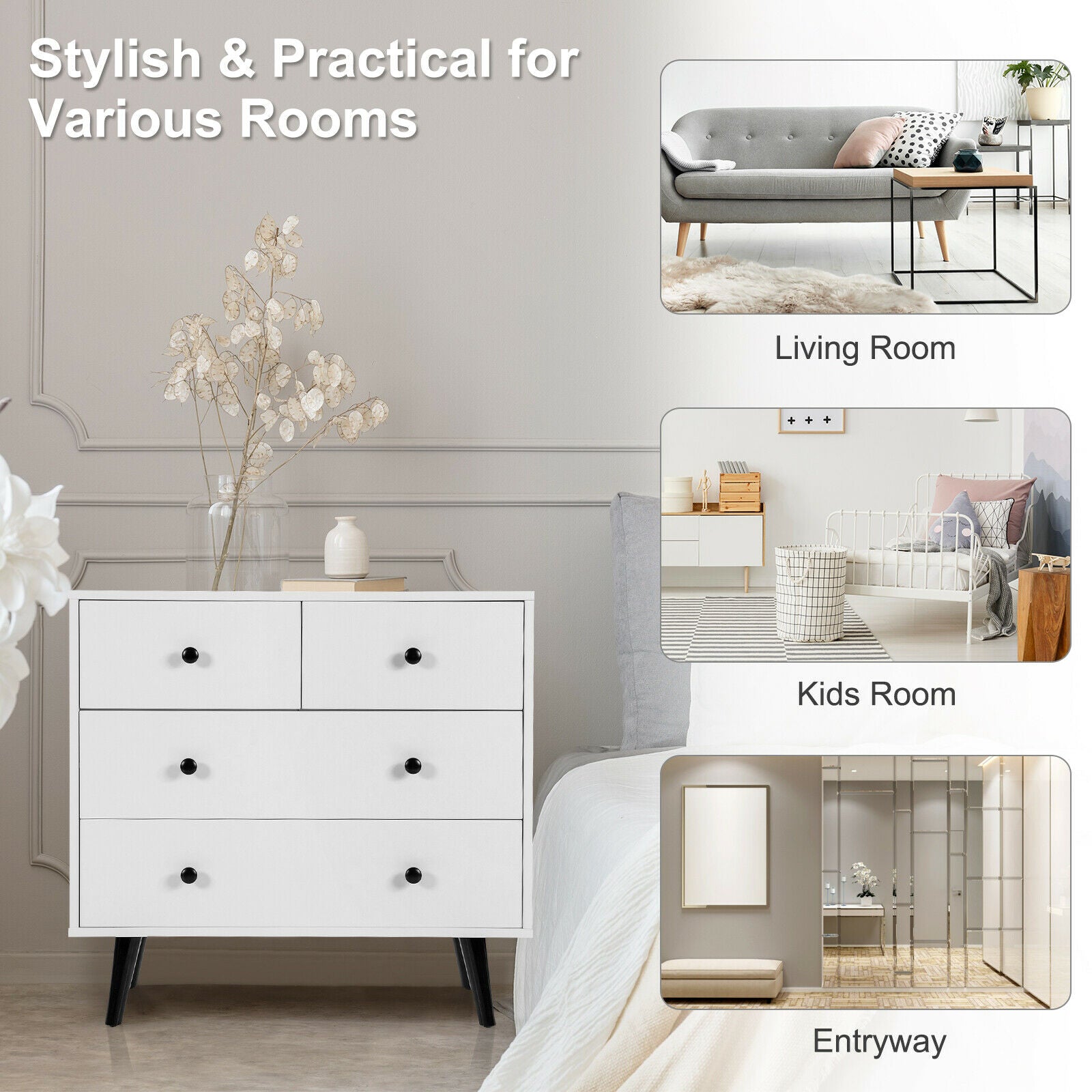 4-Drawer Modern Dresser