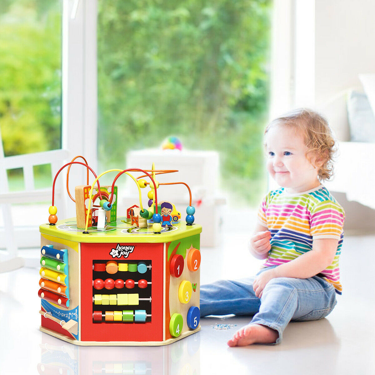 7-in-1 Wooden Activity Cube