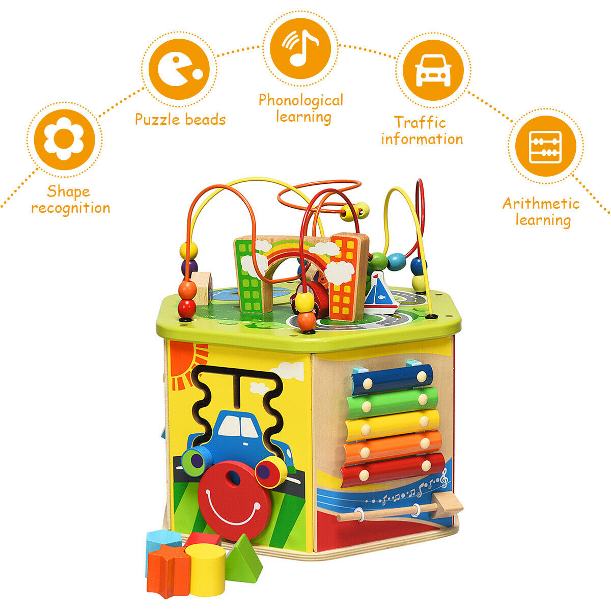 7-in-1 Wooden Activity Cube