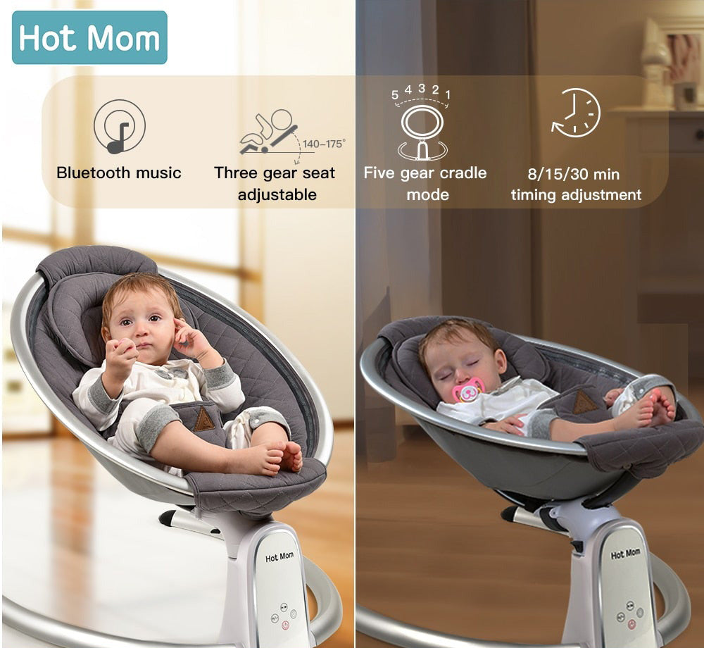 Electric Baby Bouncer with Bluetooth and Five Gear Swing