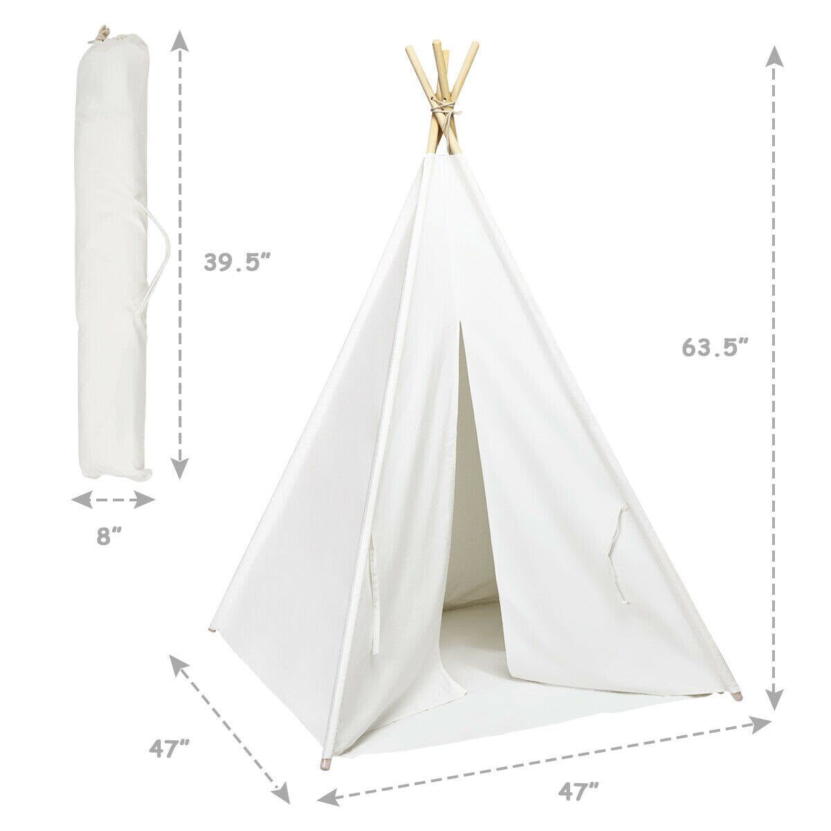 5.5 Feet Portable Cotton Kids Play Tent in Classic Indian Style