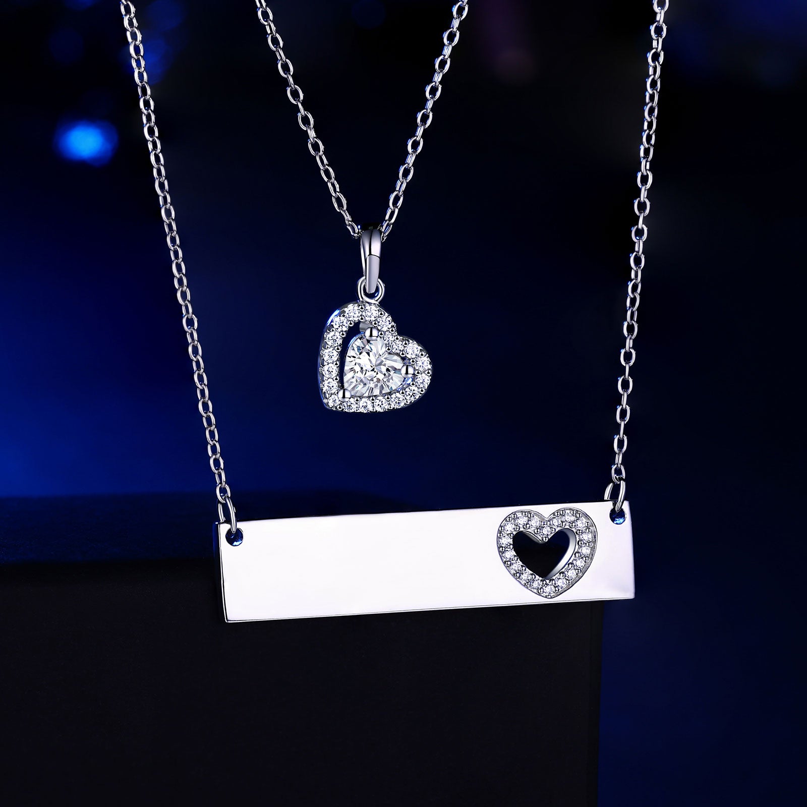 925 Sterling Silver Heart Shape Necklace