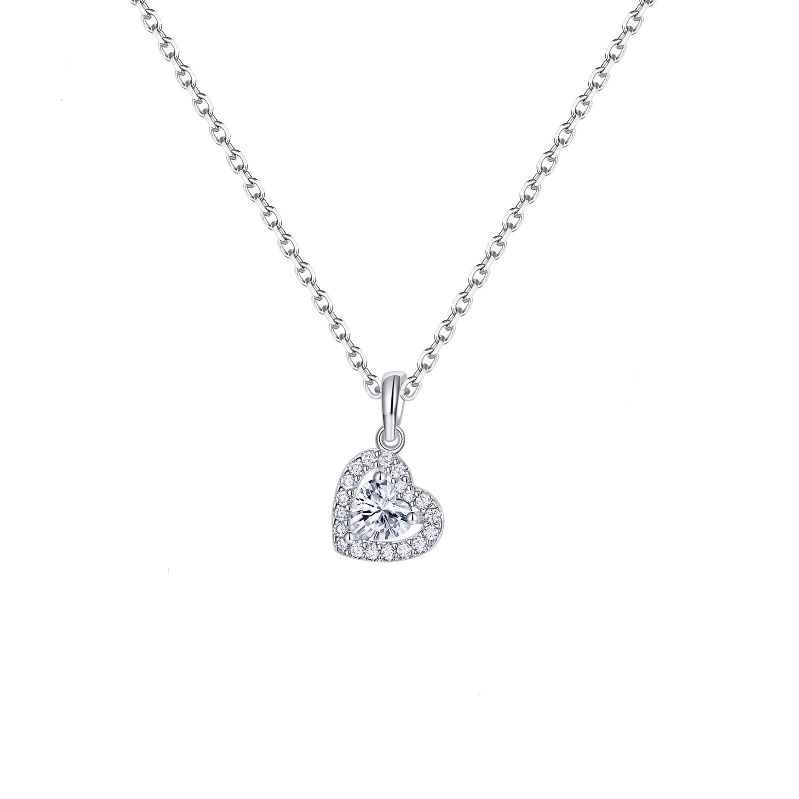 925 Sterling Silver Heart Shape Necklace