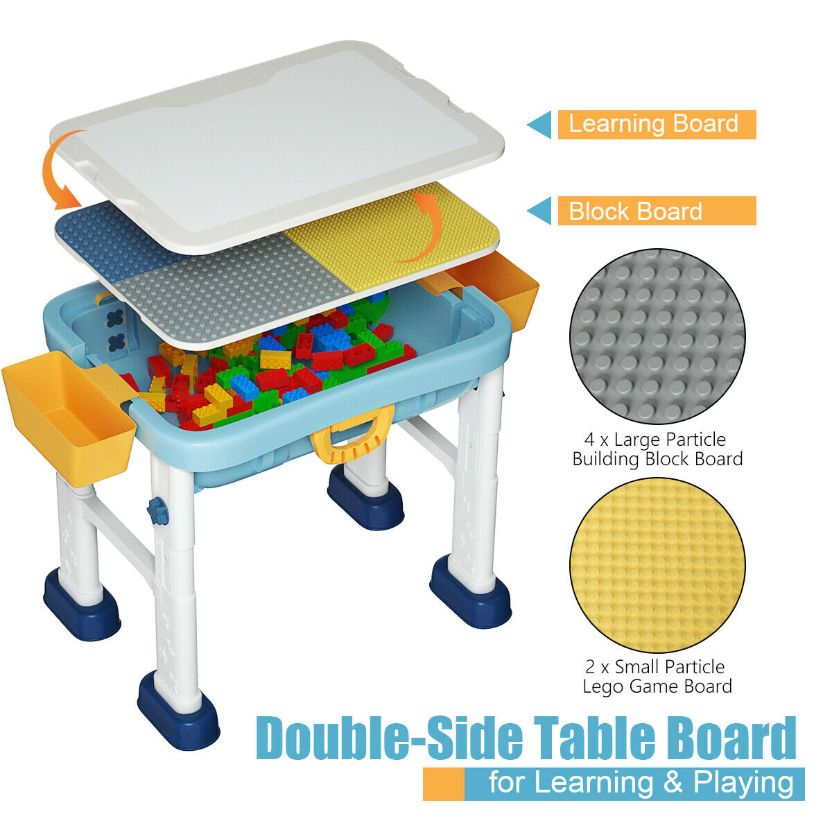 6-in-1 Double-Sided Kids Activity Table Set with Chair