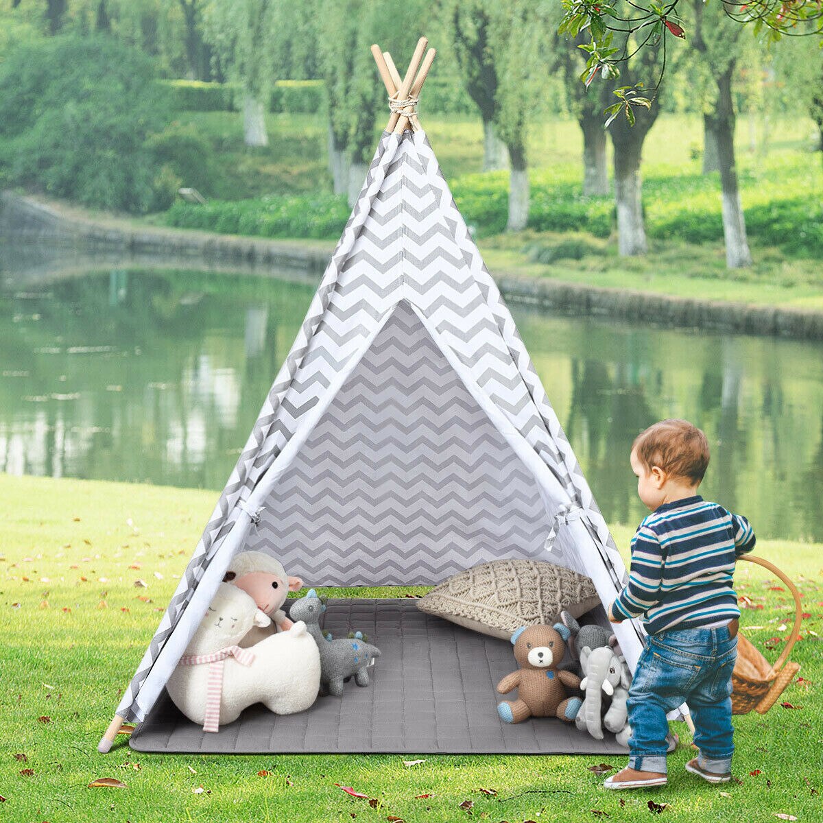 5.2 Feet Portable Indian Play Tent with Cushion