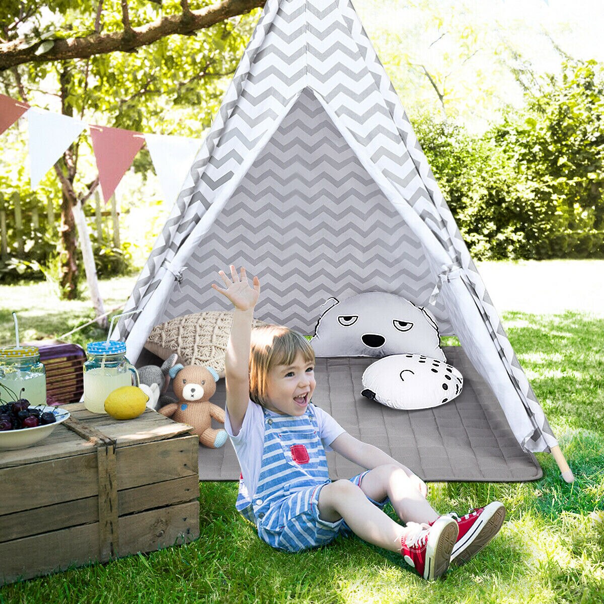 5.2 Feet Portable Indian Play Tent with Cushion