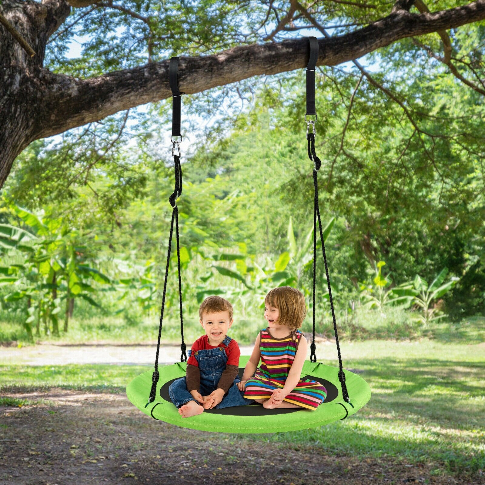 40" Flying Saucer Tree Swing with 2 Tree Hanging Straps