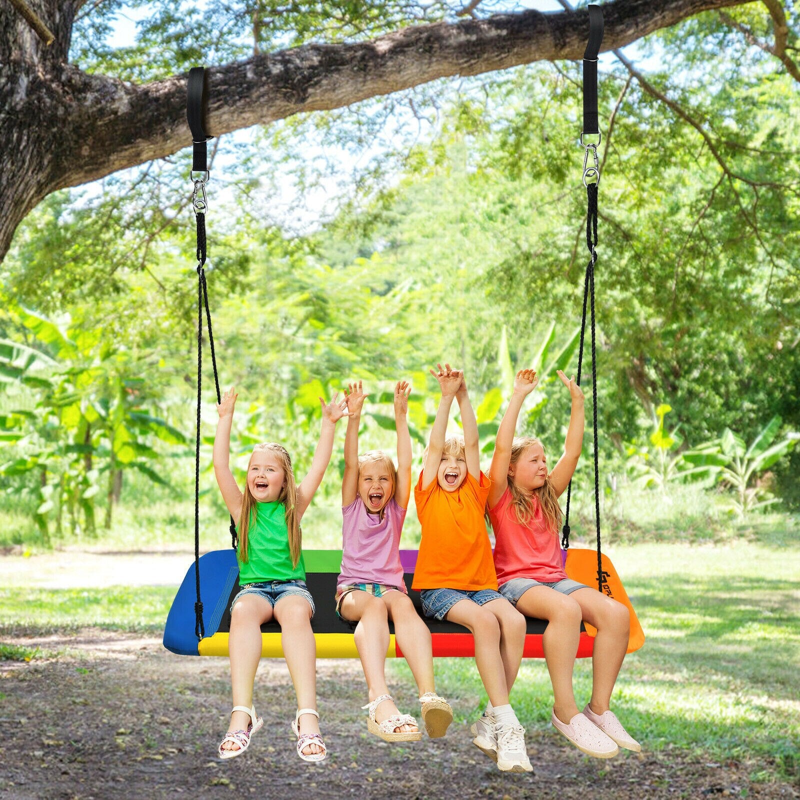 60” Platform Tree Swing with 2 Hanging Straps