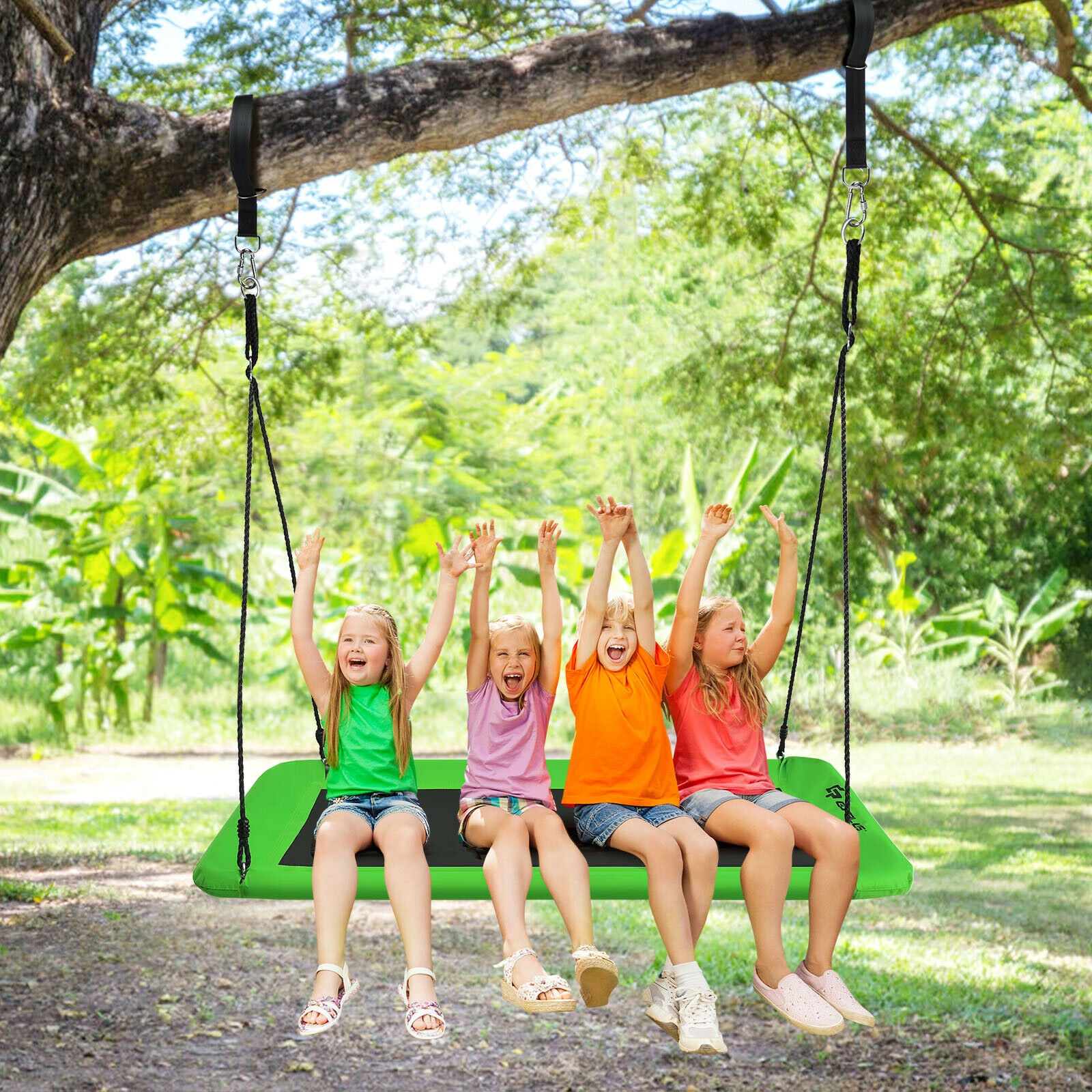 60” Platform Tree Swing with 2 Hanging Straps