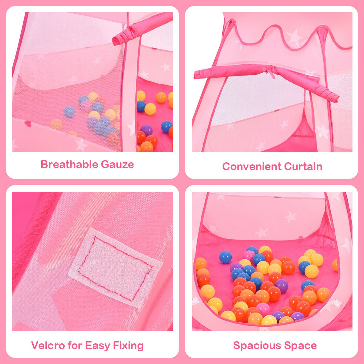 Princess Play Tent with 100 Balls