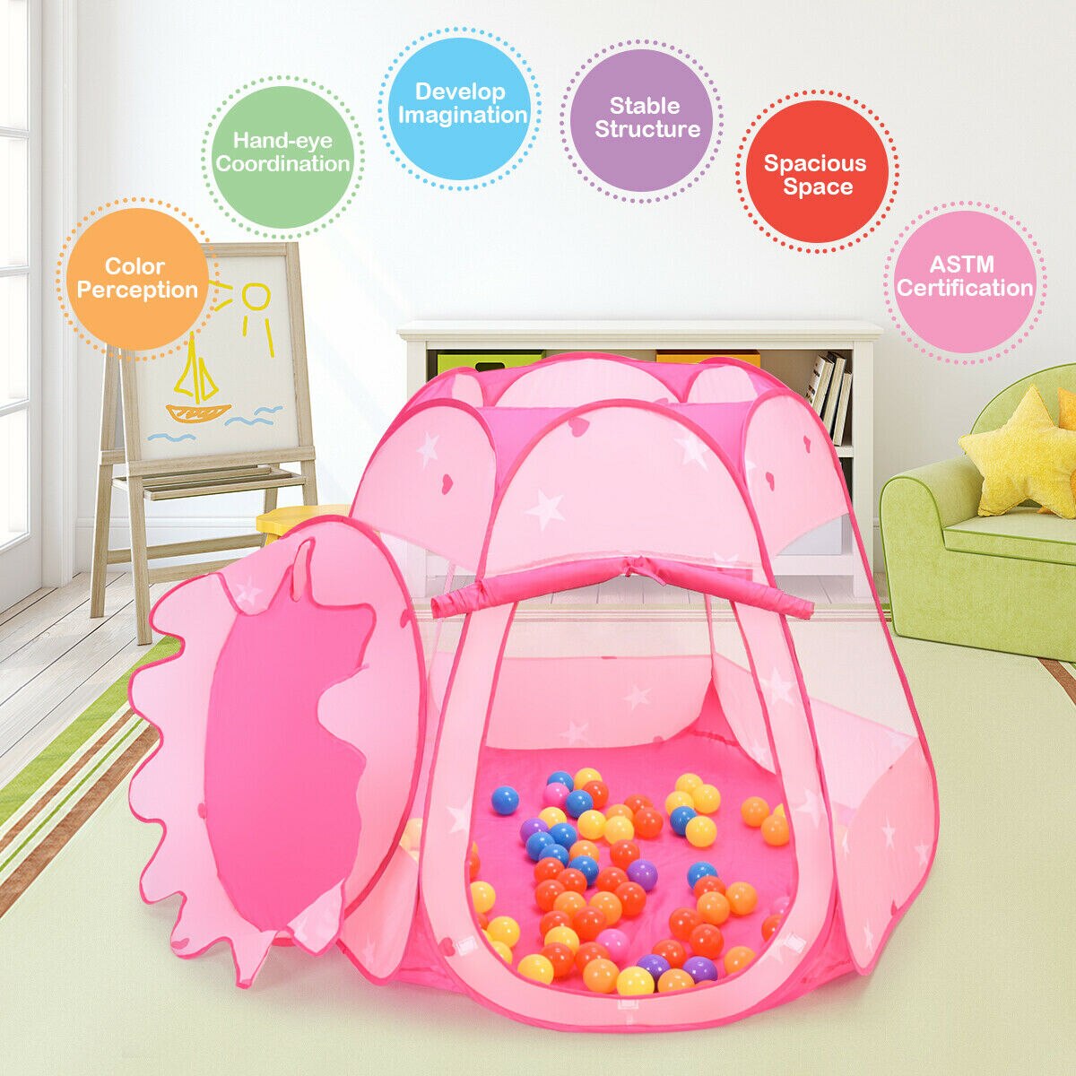 Princess Play Tent with 100 Balls