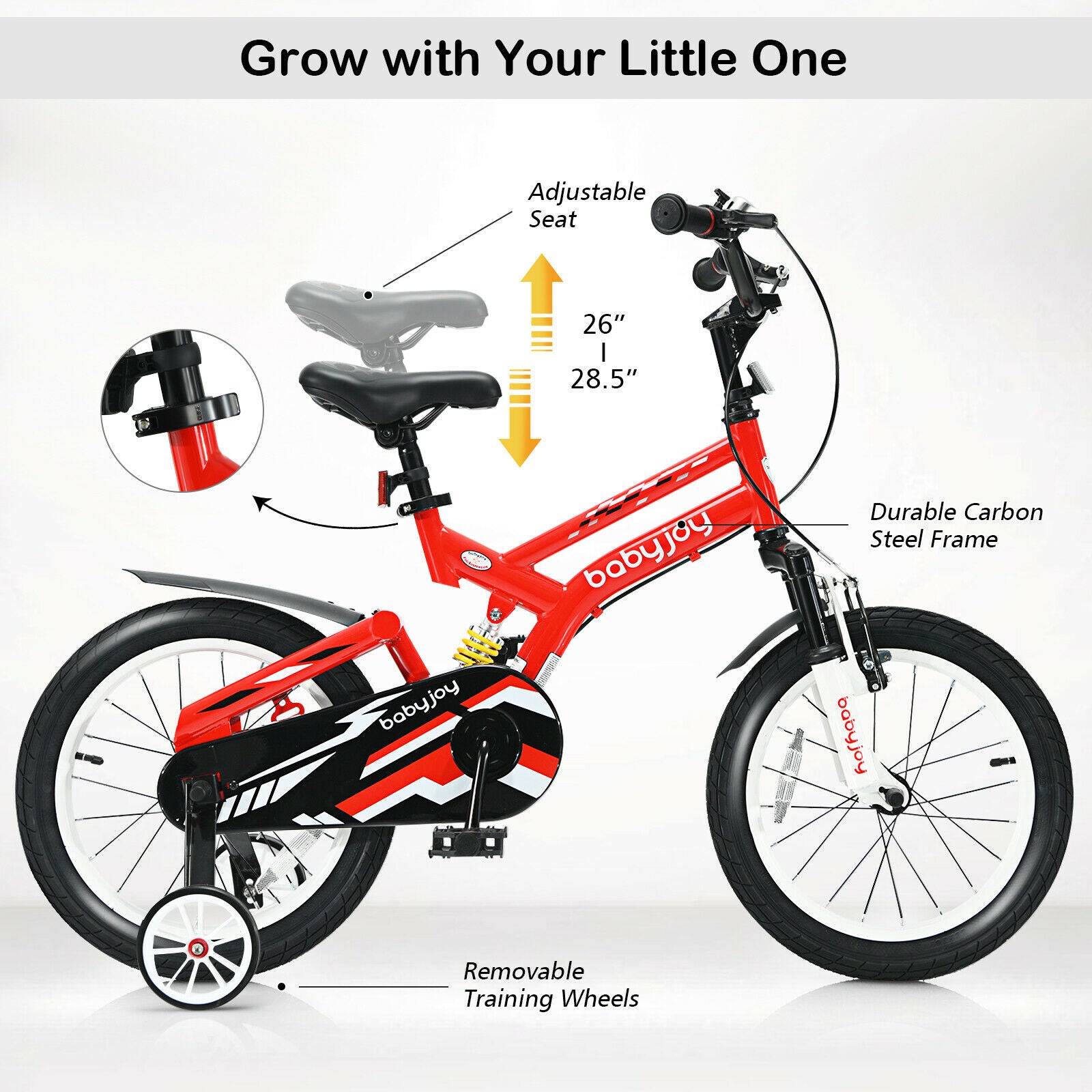 16" Adjustable Freestyle Bicycle with Training Wheels