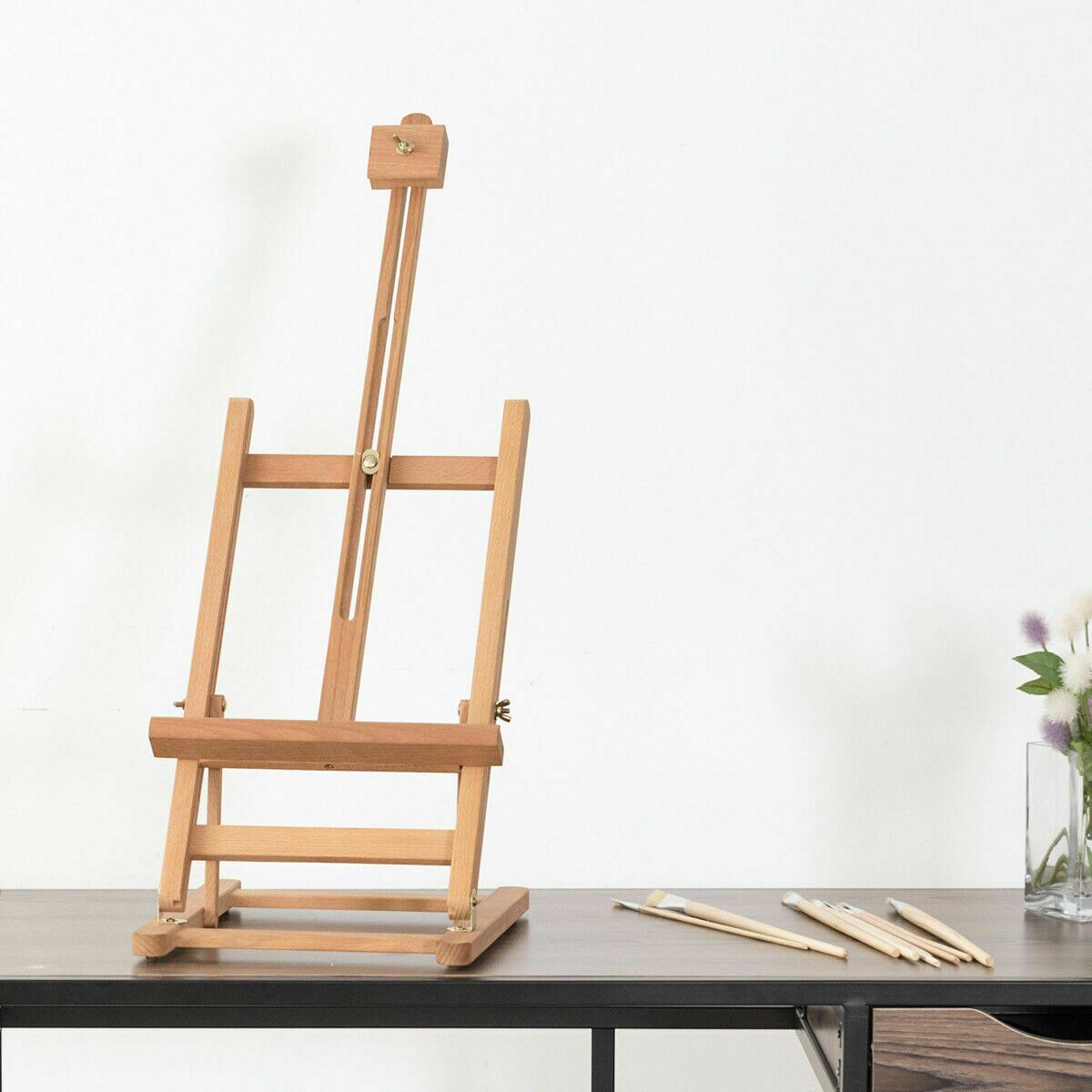 Adjustable Tabletop Wooden H-Frame Studio Easel