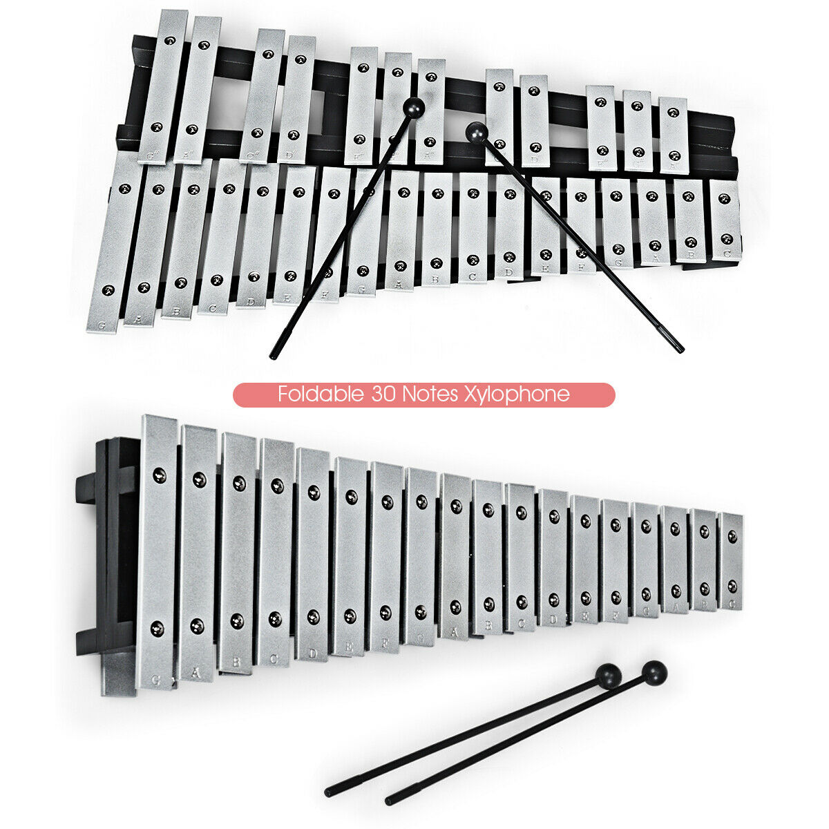 30 Note Foldable Kids Glockenspiel Xylophone