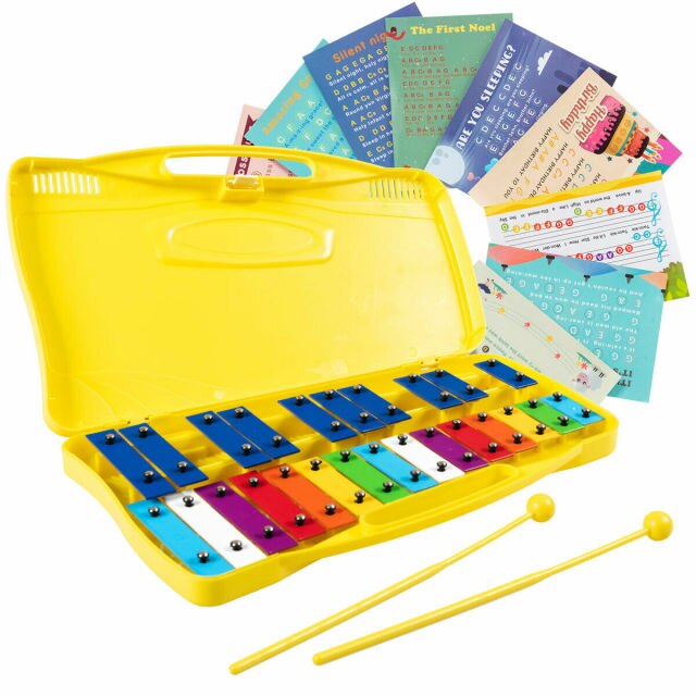 25 Notes Kids Glockenspiel Xylophone in Pink/Yellow/Red