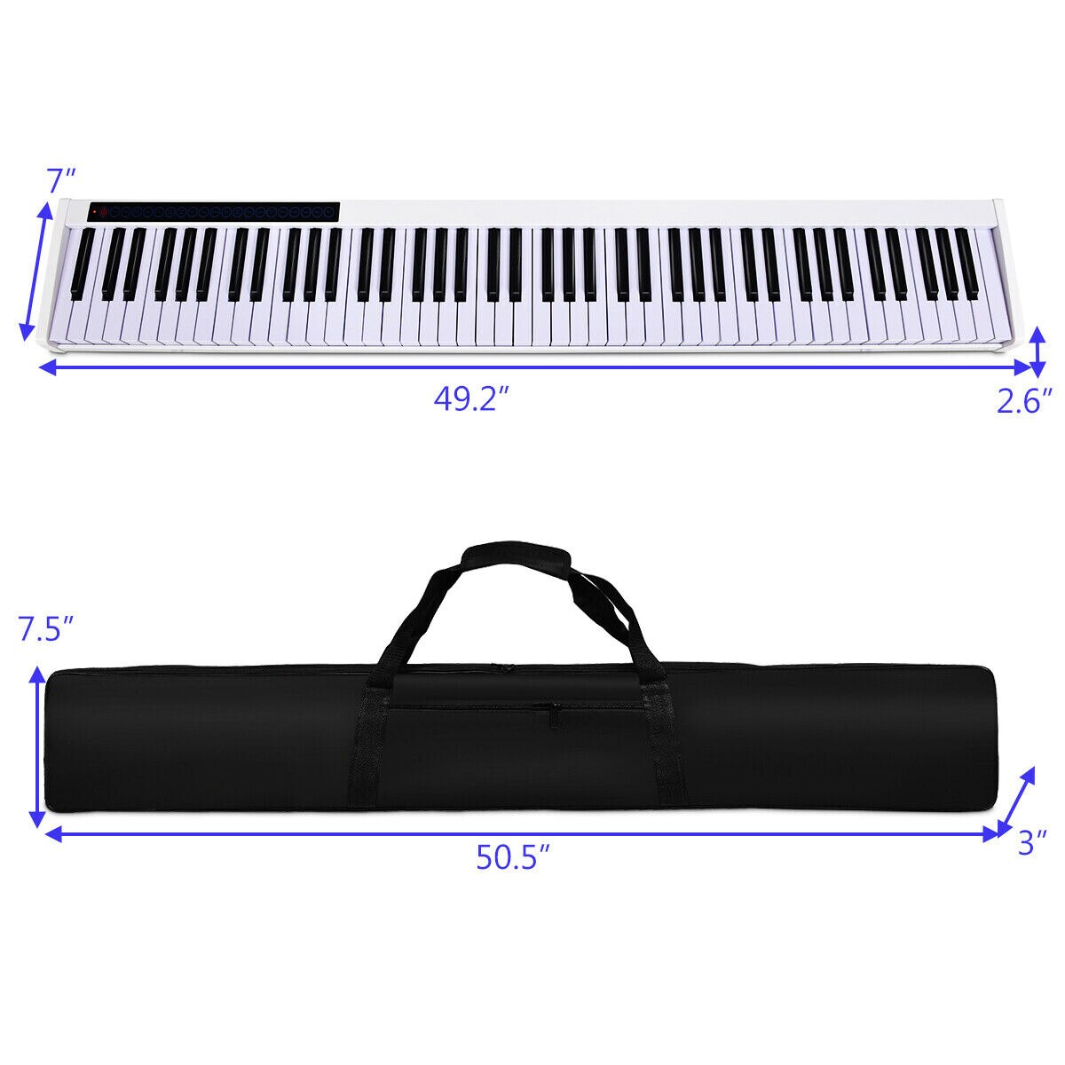 88-Key Portable Digital Piano MIDI Keyboard with Pedal