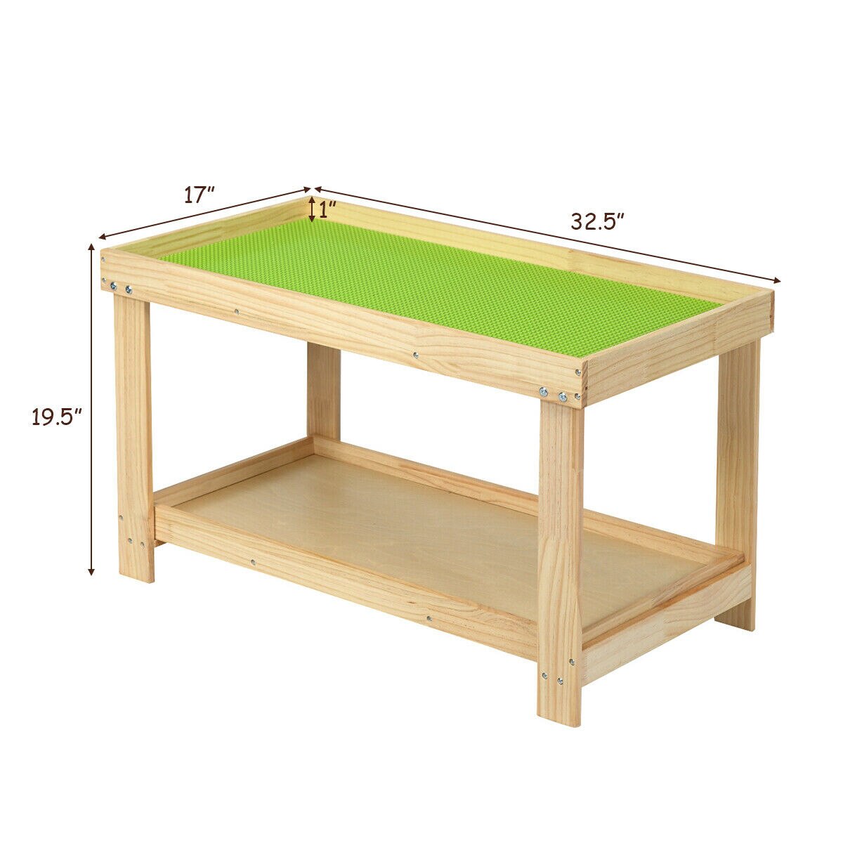 Wooden Activity Play Table with Storage