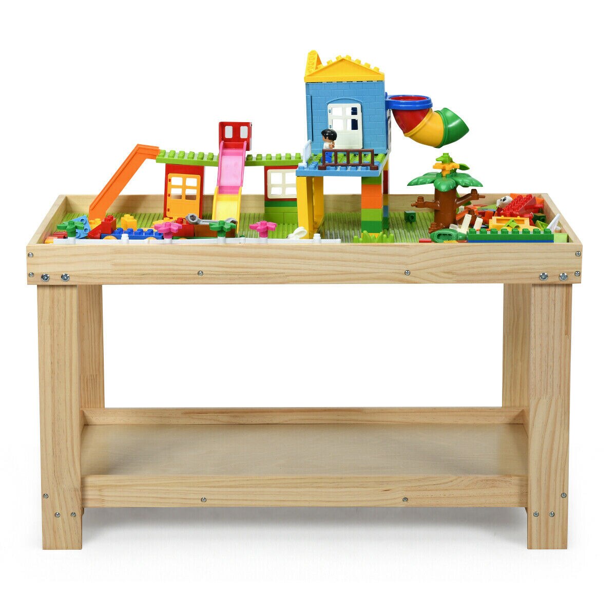 Wooden Activity Play Table with Storage