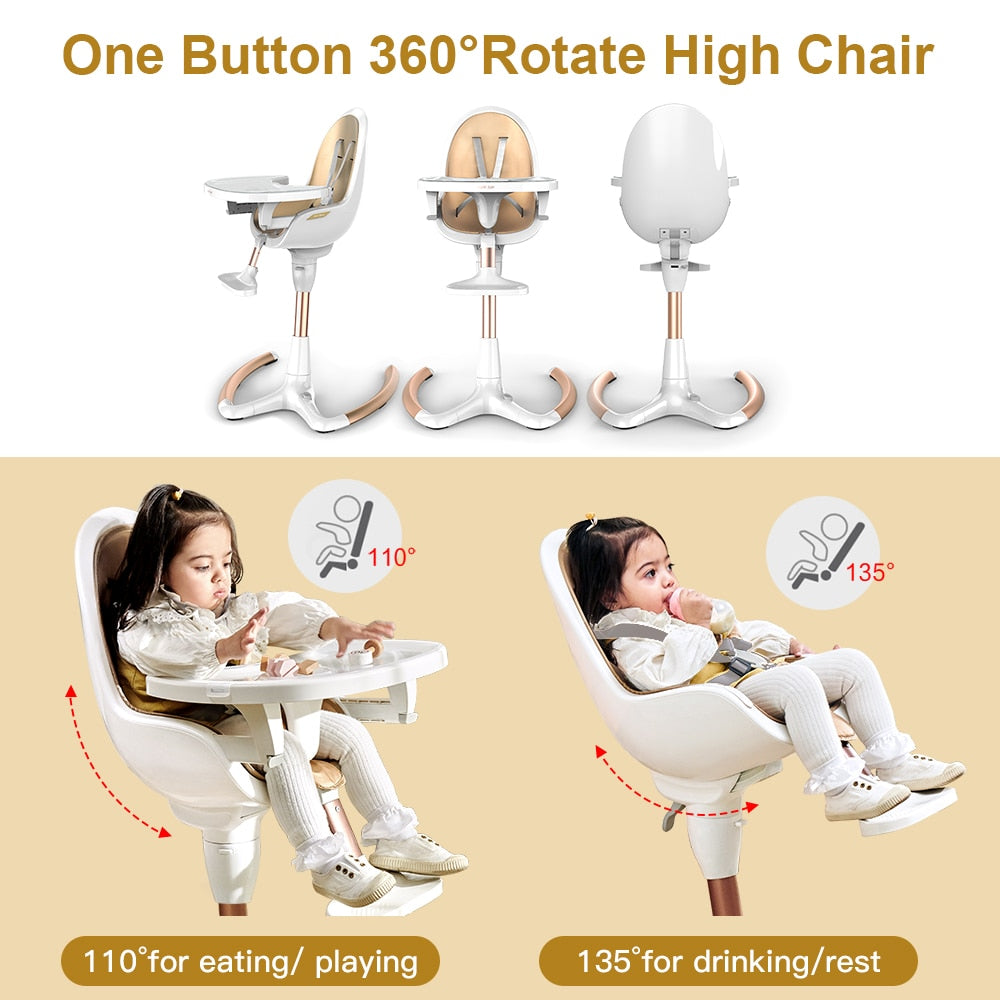 Multifunctional 360° Rotate Baby High Chair