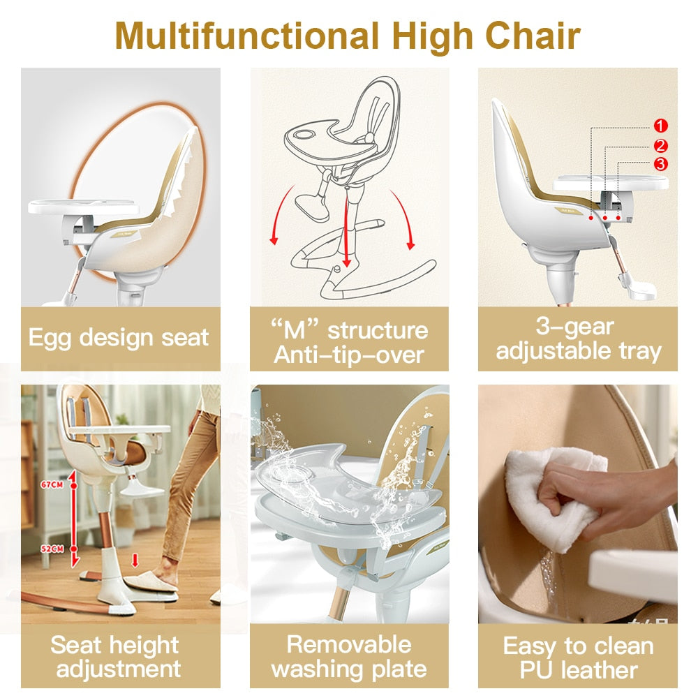 Multifunctional 360° Rotate Baby High Chair