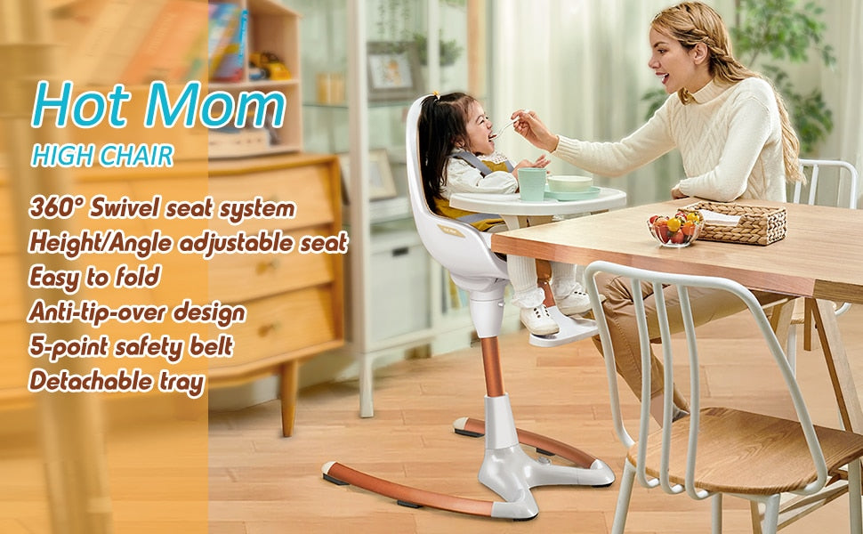 Multifunctional 360° Rotate Baby High Chair