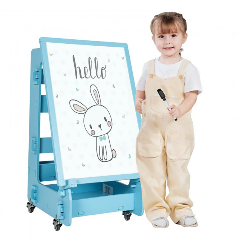 Multifunctional Kids' Standing Art Easel with Dry-Erase Board