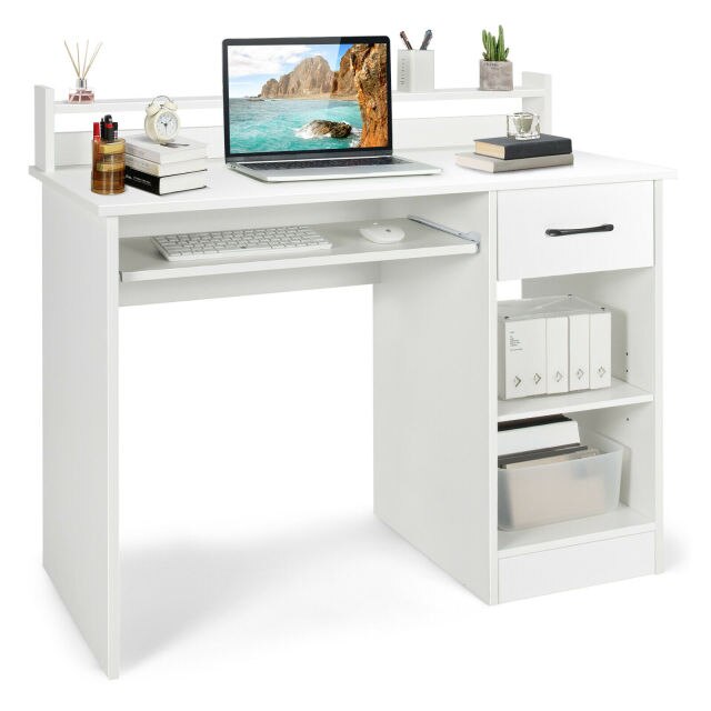 Computer & Laptop Table with Drawer & Keyboard Tray